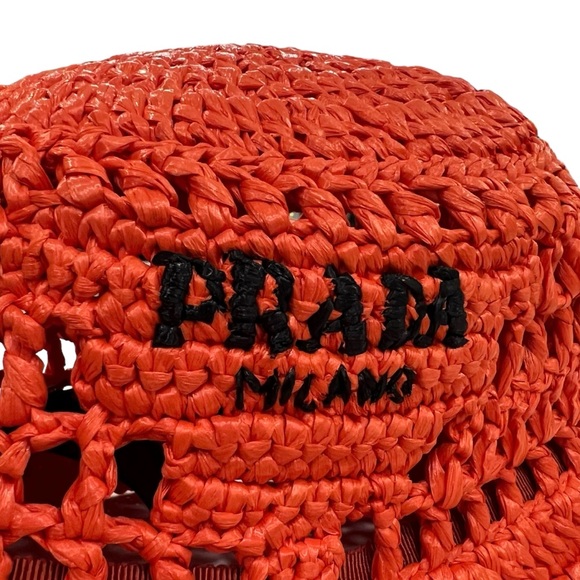 Prada Crochet Raffia Bucket Hat - Picture 4 of 8